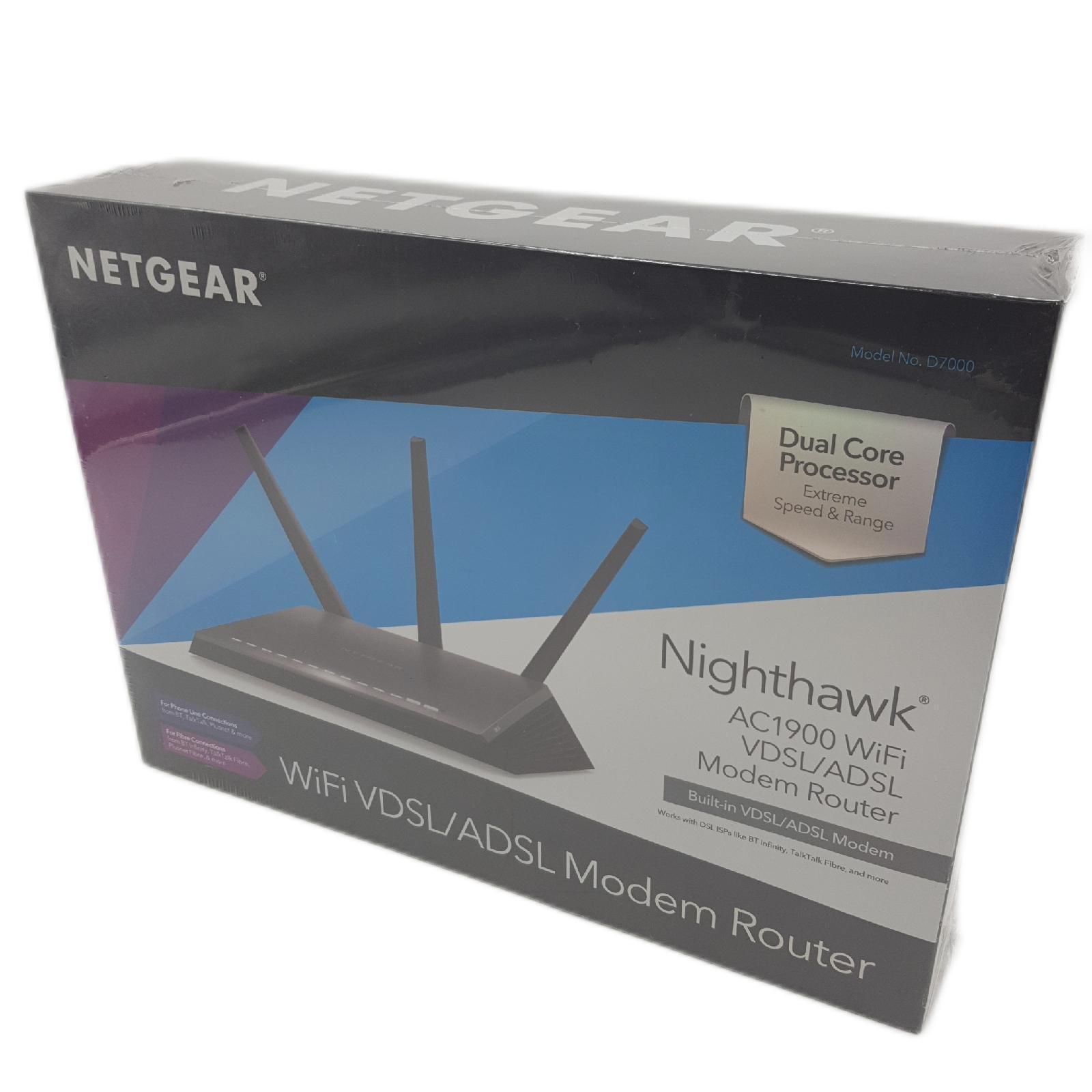 NETGEAR D7000-200UKS Nighthawk AC1900 Dual Band WLAN Router 600 1300 Mbit/s Wifi