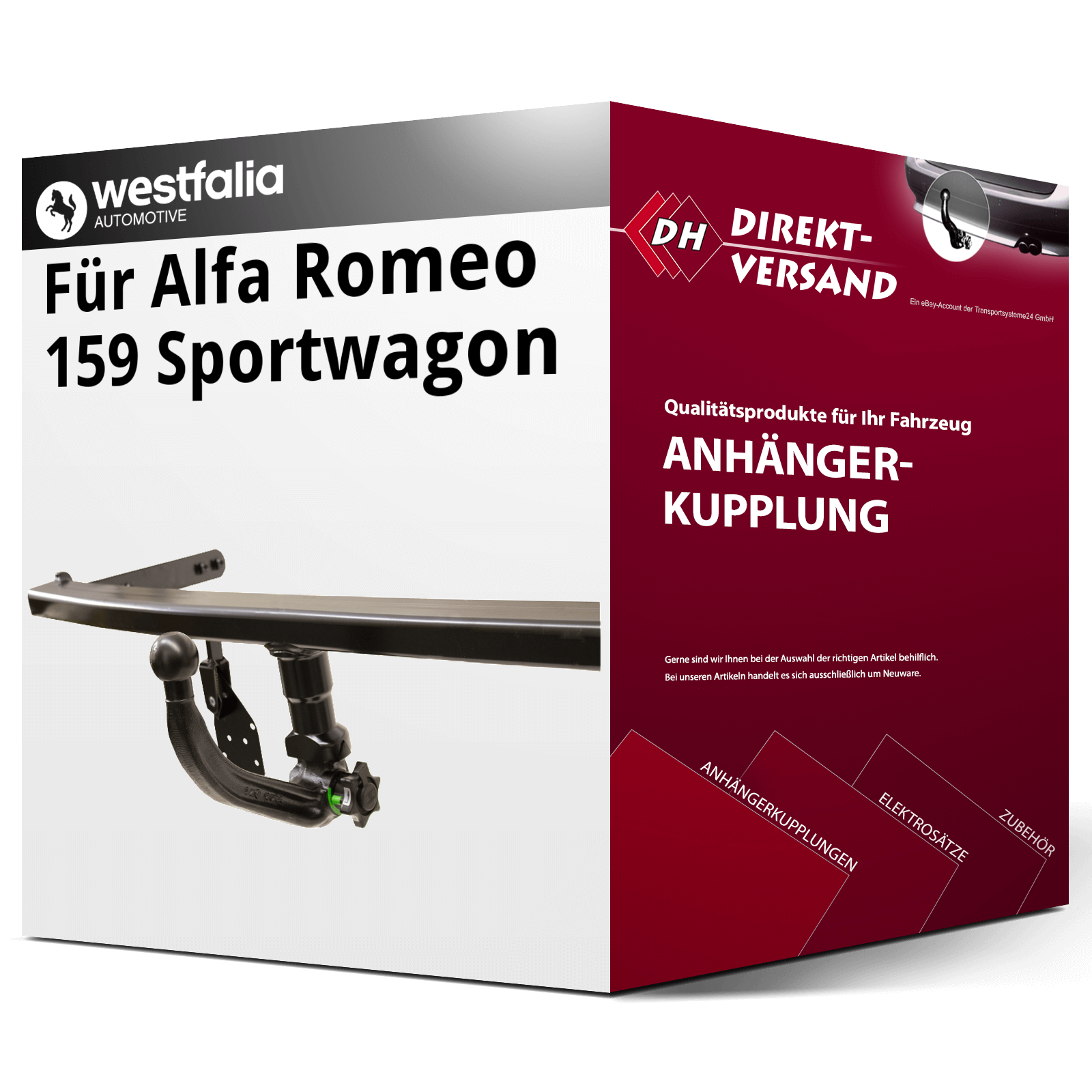 Für 159 Sportwagon Typ 939 (Westfalia) Anhängerkupplung vertikal abnehmbar neu