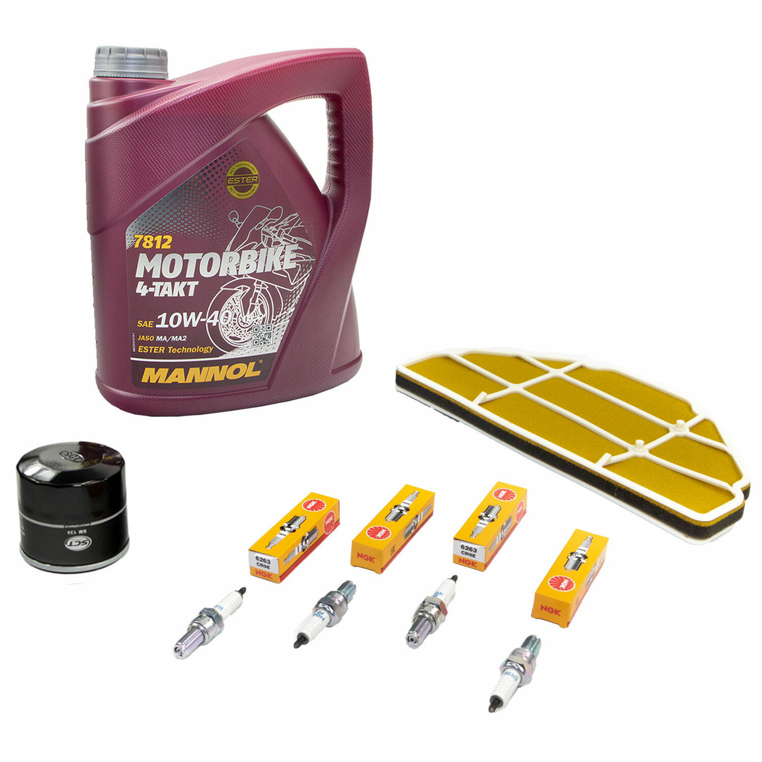 ÖL SET 4L für Kawasaki ZZR 600 ZX60E 05-06 Wartung Luftfilter Ölfilter Zündkerze