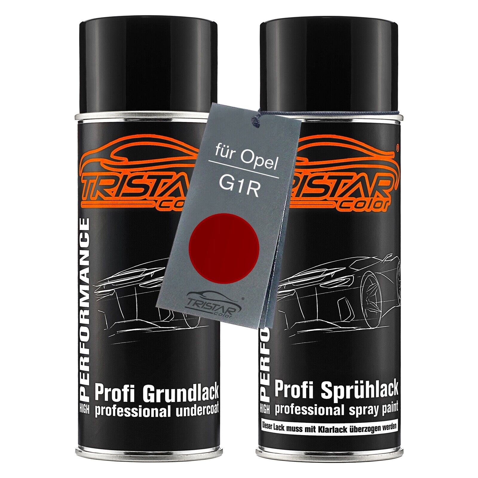 Autolack Spraydosen Set für Opel G1R Peperoncino Red Metallic Grund Basislack