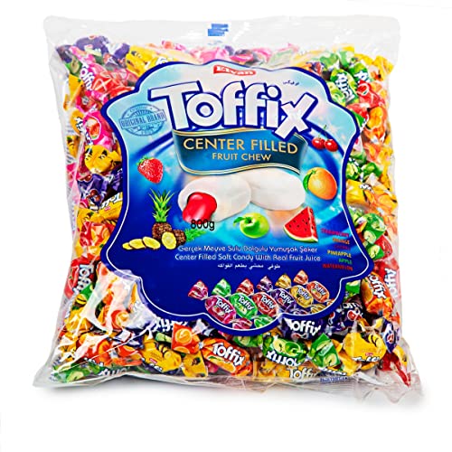 Elvan Toffix 800G Kaubonbons, Fruchtgummi, Mit Füllung, Versch. Geschmack