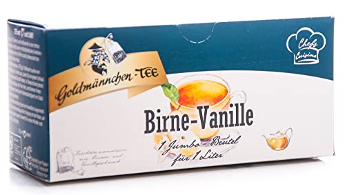 Goldmännchen Jumbo Tee Birne-Vanille, Birne-Vanilletee, Birnentee, Vanilletee, 20 Teebeutel, Große Beutel, 3166