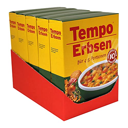 5Er Pack Tempo Erbsen 5 X 225 G Für 4 - 5 Portionen 10 Minuten Kochzeit Gelbe Erbsen Erbsengericht Getrocknete