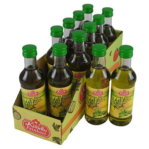 Kunella Natives Olivenöl Extra Kaltgepresst Basilikum 12Er Pack (12 Flaschen À 100 Ml)