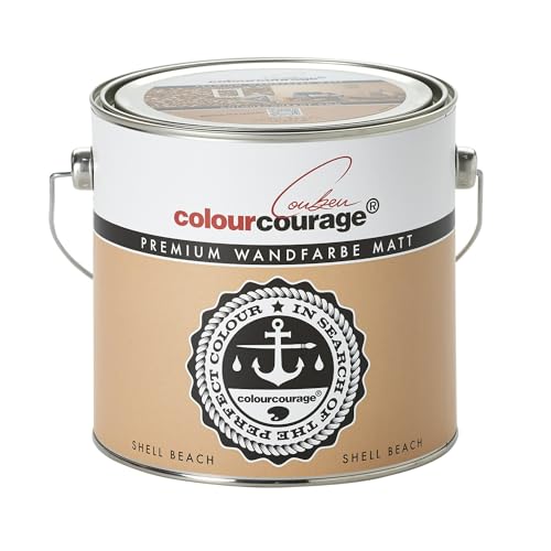 Premium Wandfarbe Colourcourage Matt Shell Beach 2,5L - Weitere Einzigartige Farbtöne Erhältlich