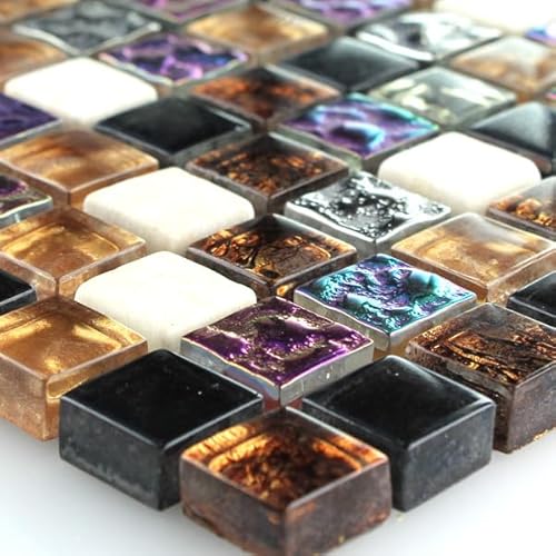 Glas Marmor Mosaik Fliesen Bunt Mix 15X15X8Mm