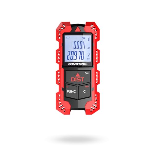 Condtrol – Traccer 30 Entfernungsmesser, Reichweite 0,03–30 M – Präzise Messung – Roter Laser – Ip54-Schutz – Hintergrundbeleuchteter Bildschirm – Lie