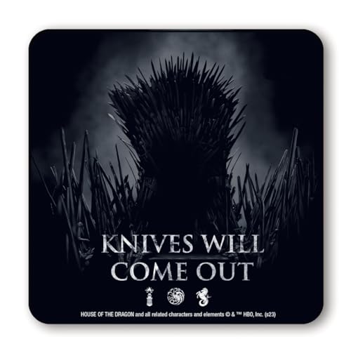 Logoshirt® Got I Knives Will Come Out I House Of The Dragon I Untersetzer I Coaster I Kork I 10X10Cm I Langlebiger Druck I Lizenziertes Originaldesign