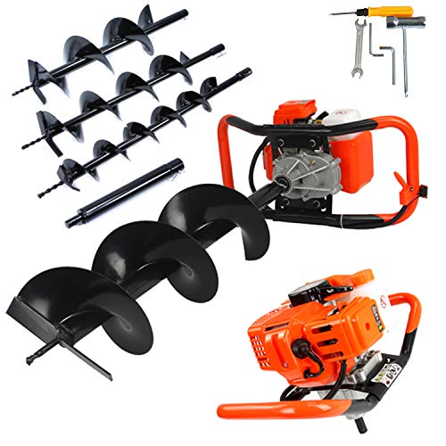 Verbrennungsmotor 62 Cc 5,2 Ps Mit 3 Spitzen Ø100 Mm, 150 Mm, 200 Mm + Verlängerung Benzinmischung: Öl Demon Gartenbohrer Motor