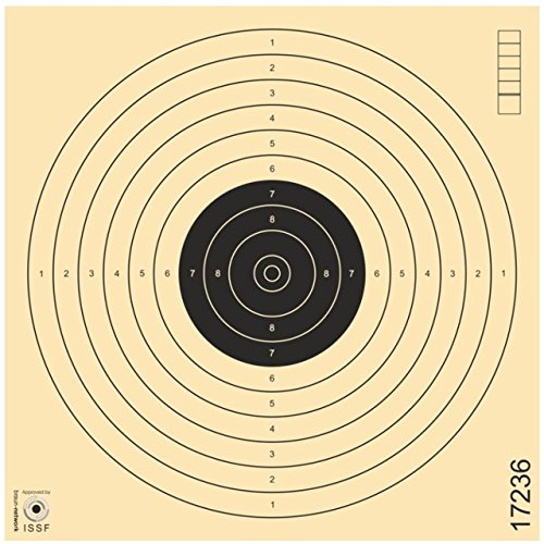Zielscheiben Schießscheiben Issf Softair Luftpistole Luftgewehr Kleinkaliber Spezialkarton 17X17Cm - 100Er Pack