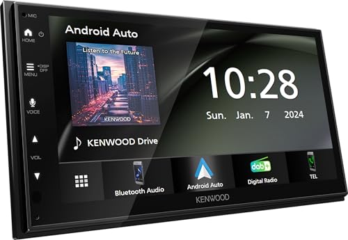 Kenwood Dmx5023Dabs - 17,3 Cm Wsvga (1024 X 600Px) Moniceiver Mit Dab+/Fm, Carplay, Android Auto, Apple & Android Usb-Mirroring, Bluetooth, Kapazitive