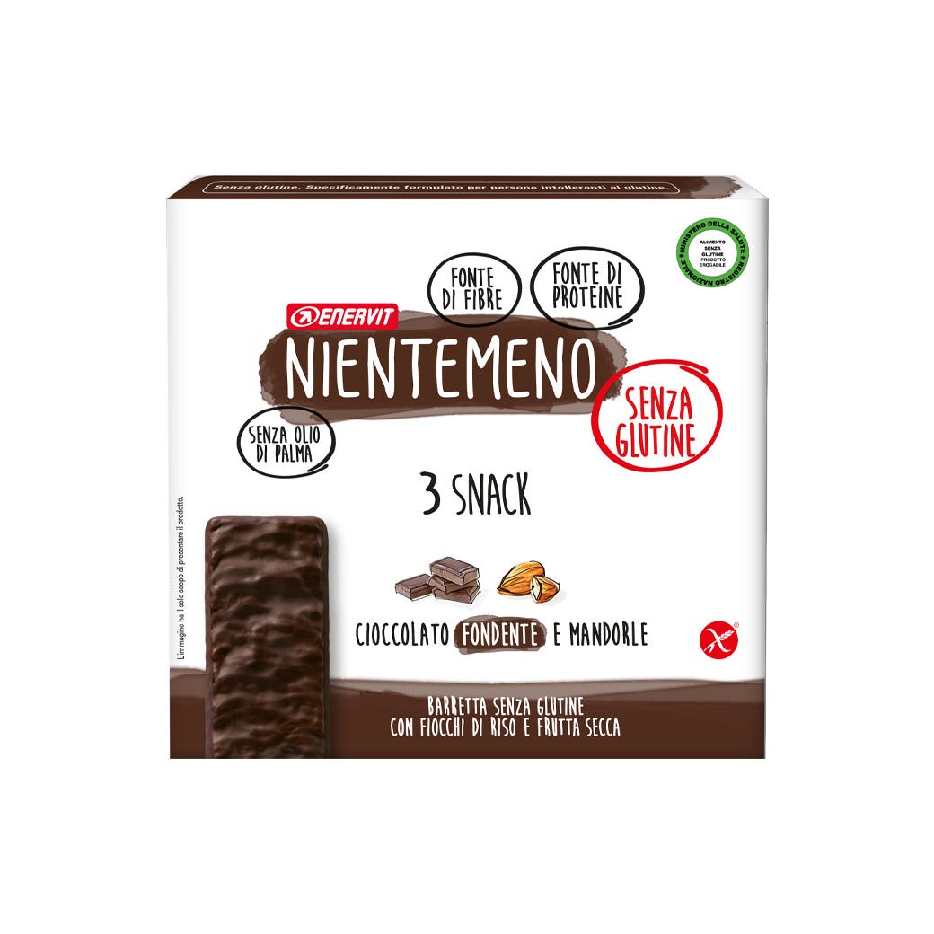 Enervit Nientemeno Barretta Cioccolato Fondente e Mandorle 3x21g