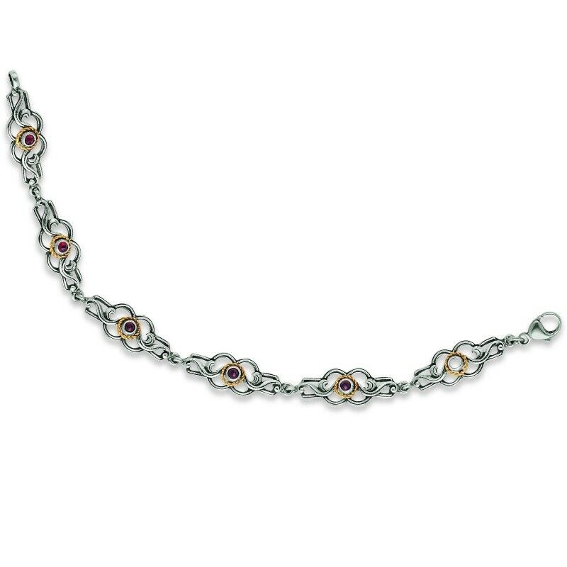Tom Hill 41.9004 Damen Armband Silber Trachtenschmuck Rot Granat 20,5 cm