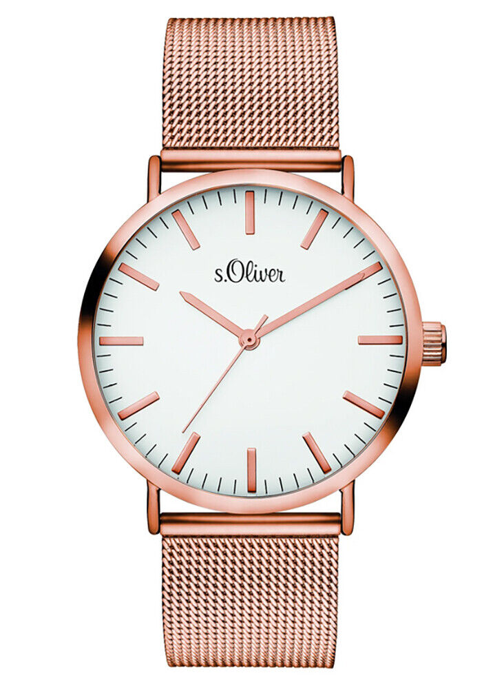Orig. s.Oliver Damenuhr SO-3146-MQ edler Stahl roségold Analog UVP:99,95€ NEU