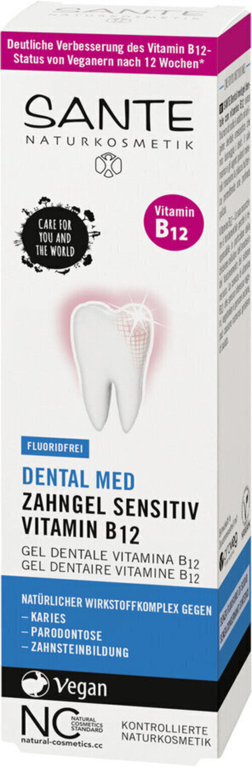 SANTE Zahngel Vitamin B12 ohne Fluorid 75ml - schützt Zähne und Zahnfleisch