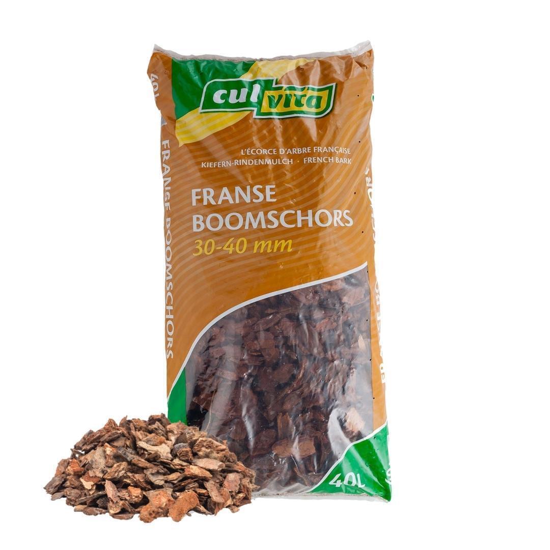 Culvita - Premium Französische Baumrinde Bodendecker 40 Liter - Dekorative Rinde