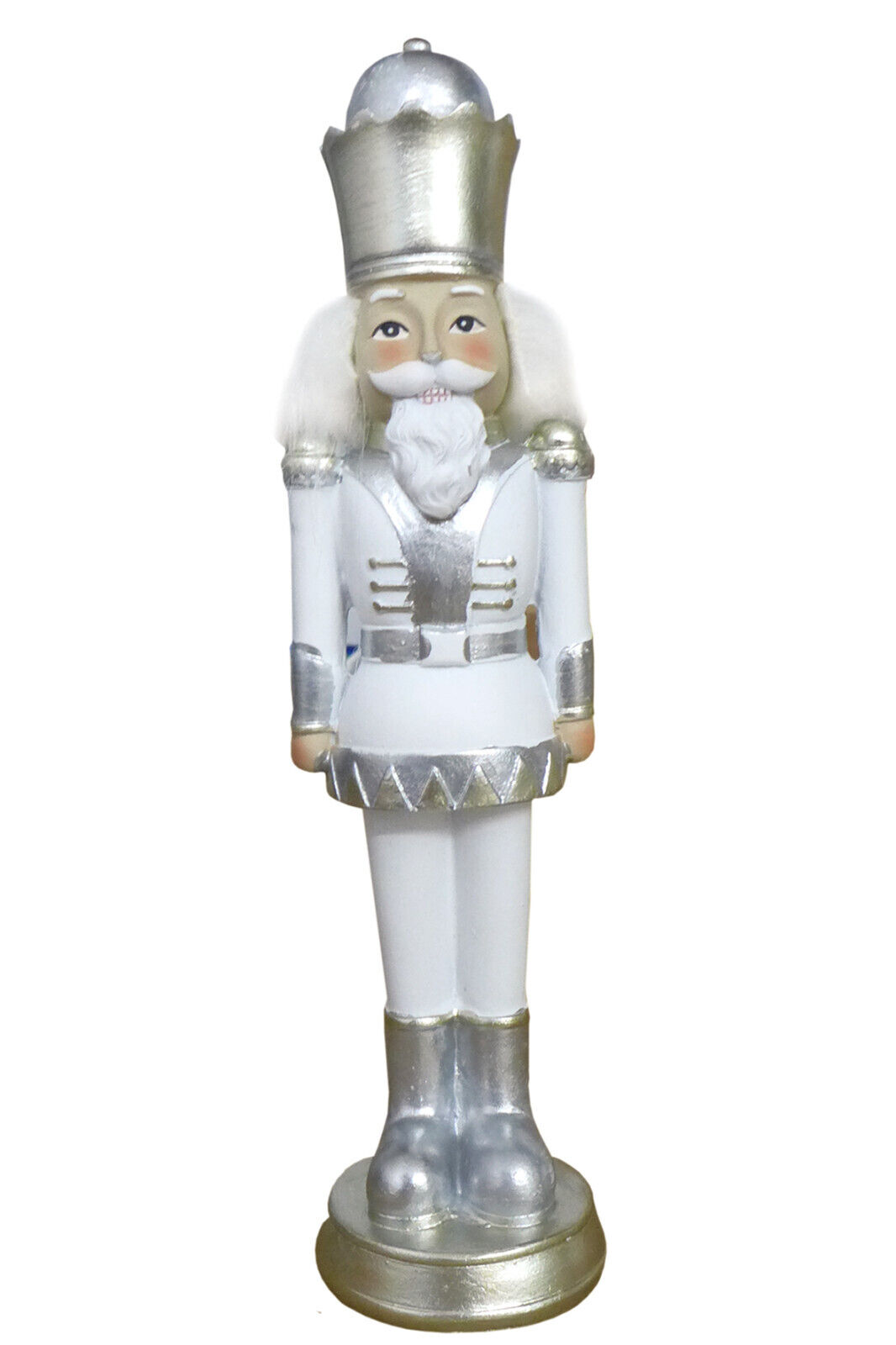 Nussknacker Dekofigur weiß | Weihnachtsfigur Figur Weihnachtsdeko | 21,5x6 cm