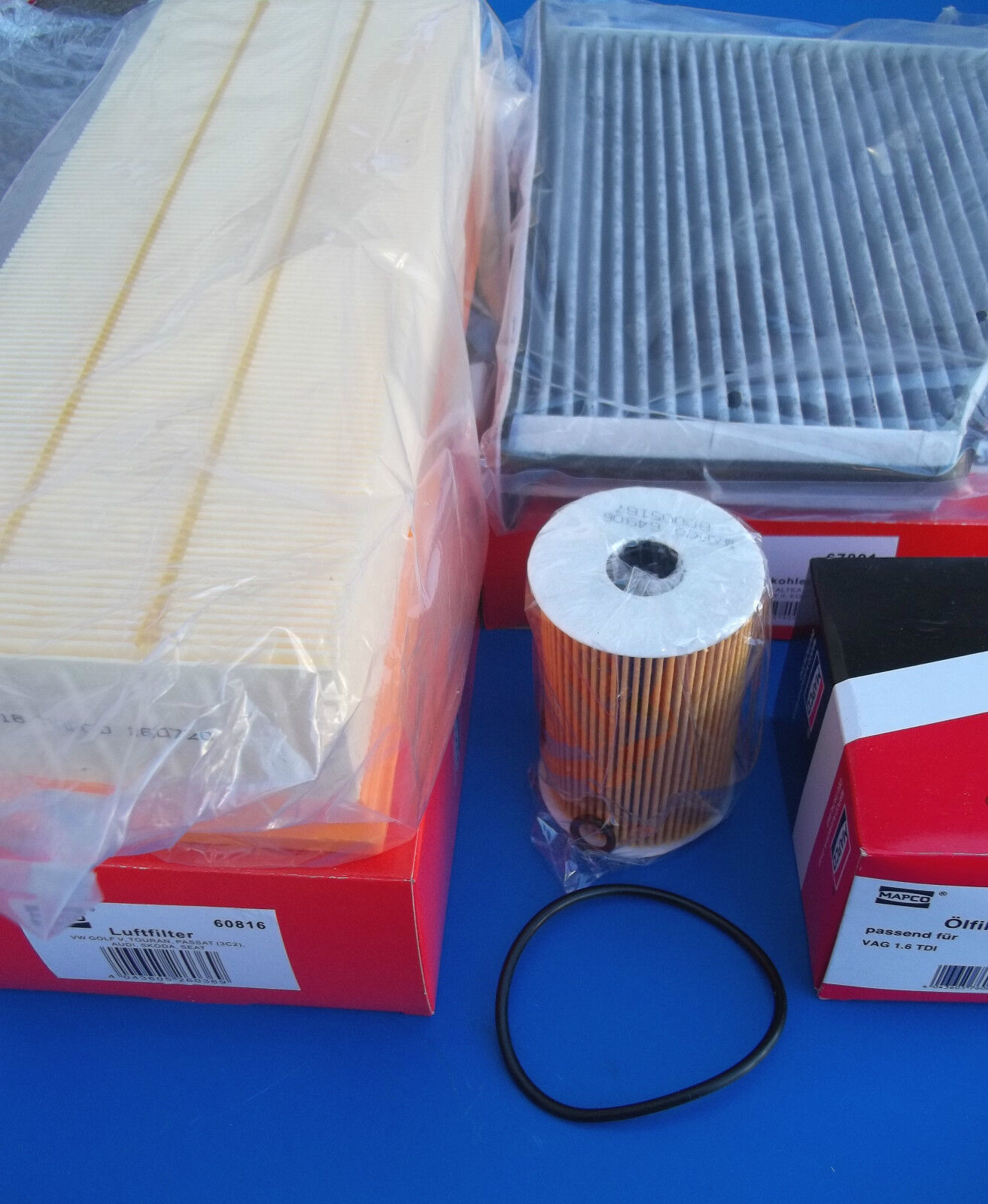 Filterpaket Öl-, Luft- und Aktivkohlefilter -Mapco 68828 - VAG 1.6 TDI + 2.0 TDI