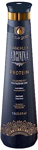 Vitta Gold, Nanoplex Arginina, Dauerhafte Brasilianische Bio-Haarglättung, Smoothing Hair Treatment Color Protect, Protein-Keratin, One Step, Formalde