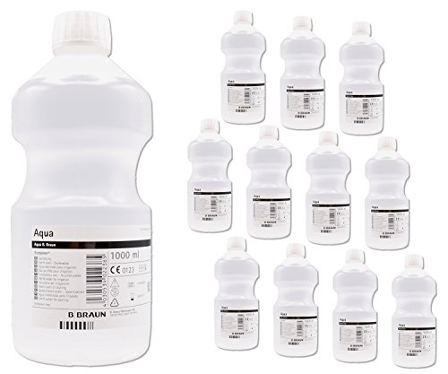 Steriles Wasser Aqua B. Braun 12 Liter (12X 1000Ml) Pp Flaschen Mit Griff-Taille