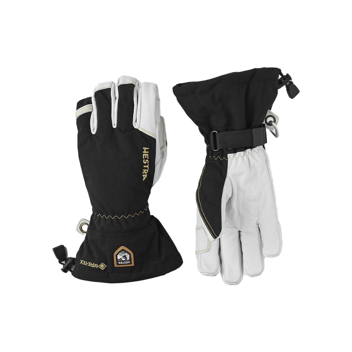 Hestra Army Leather Gore-Tex - 5 Finger, 7, Black/Natural Grey